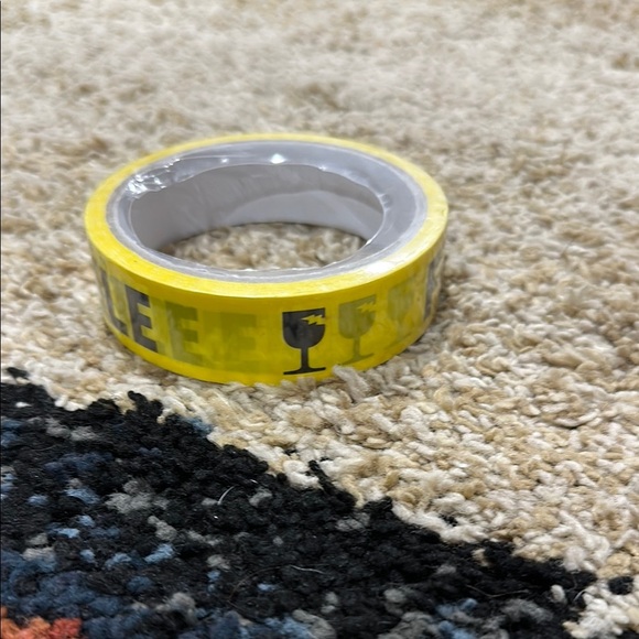 FRAGILE Party Supplies Yellow Fragile Party Streamer NWT Over the Hill Party - Picture 2 of 5